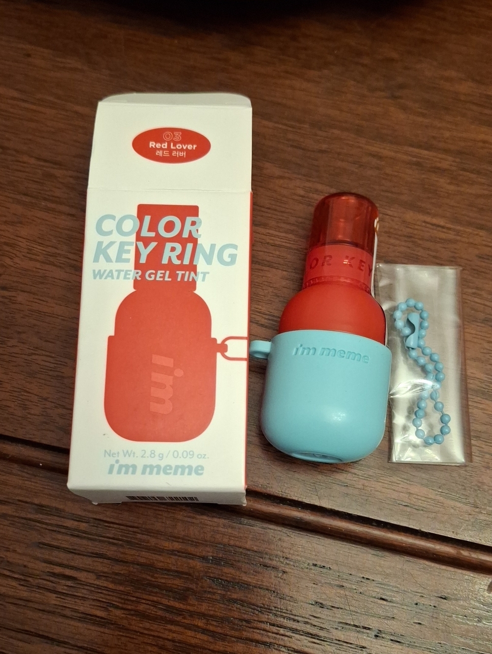 Im Meme Color Key Ring Water Gel Tint - Red Lover Blue Case 2.8g New